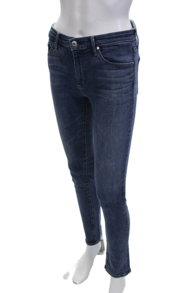 AG Adriano Goldschmied Womens Dark Blue High Rise Ankle Skinny Jeans Size 27