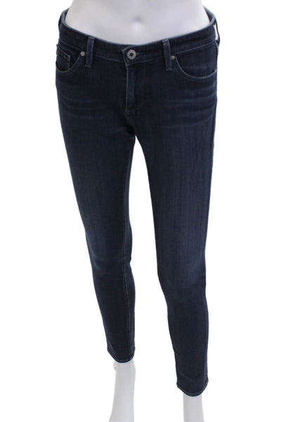 AG Adriano Goldschmied Womens Ankle Skinny Jeans Dark Blue Mid Rise Size 27