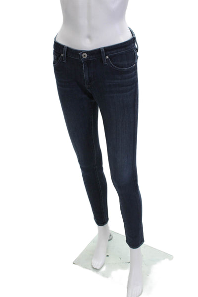 AG Adriano Goldschmied Womens Ankle Skinny Jeans Dark Blue Mid Rise Size 27