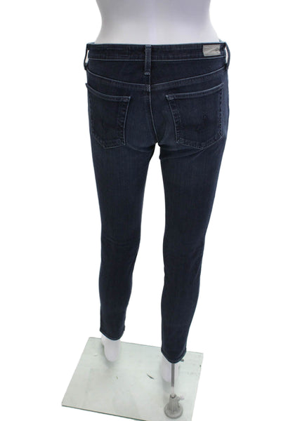 AG Adriano Goldschmied Womens Ankle Skinny Jeans Dark Blue Mid Rise Size 27