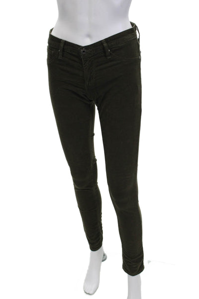 AG Adriano Goldschmied Womens Green Jegging Button Fly Size 27
