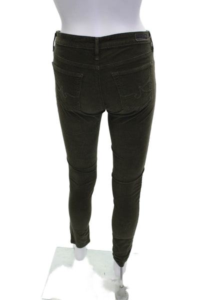 AG Adriano Goldschmied Womens Green Jegging Button Fly Size 27