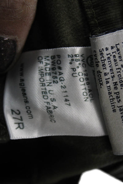 AG Adriano Goldschmied Womens Green Jegging Button Fly Size 27