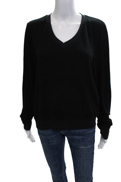 Wildfox Womens Black V-Neck Pullover Sweater Long Sleeve Size S
