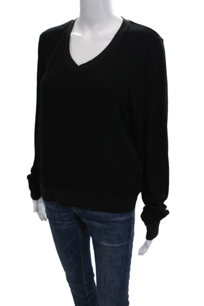 Wildfox Womens Black V-Neck Pullover Sweater Long Sleeve Size S