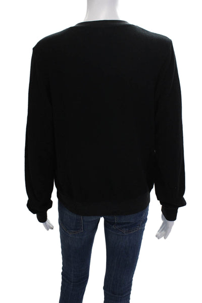 Wildfox Womens Black V-Neck Pullover Sweater Long Sleeve Size S