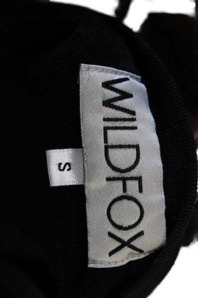 Wildfox Womens Black V-Neck Pullover Sweater Long Sleeve Size S