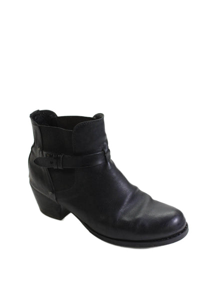 Rag & Bone Womens Leather Stretch Inset Belted Ankle Boots Black Size 39 9