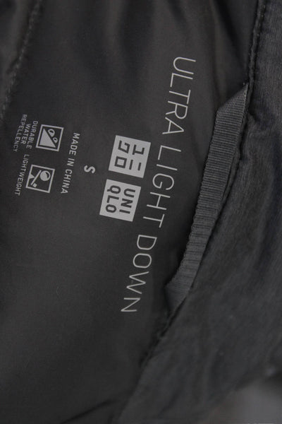 Uniqlo Mens Puffer Quilted Vest Black High Neck Zip Nylon Size S