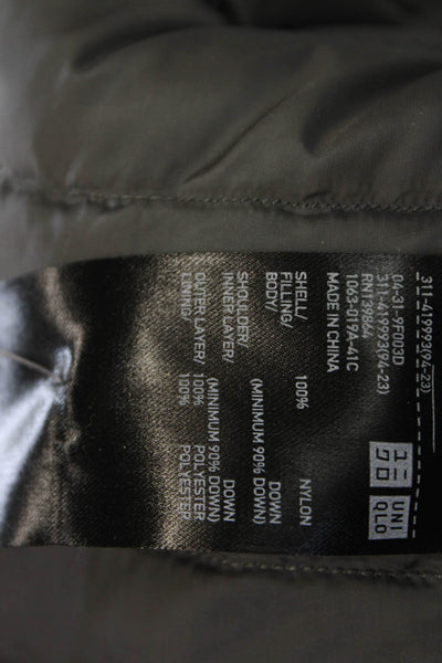 Uniqlo Mens Puffer Quilted Vest Black High Neck Zip Nylon Size S