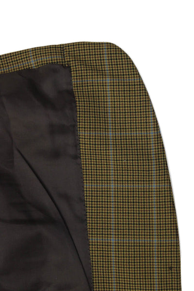 Rothmans Mens Plaid Brown Sport Coat Collared Button Long Sleeve Size 50