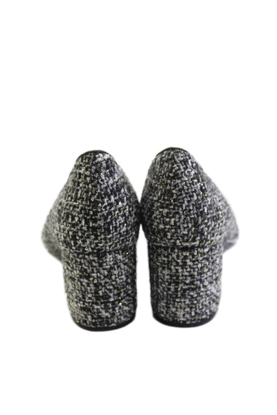 Naturalizer Women's Round Toe Block Heel Tweed Pumps Black Size 7
