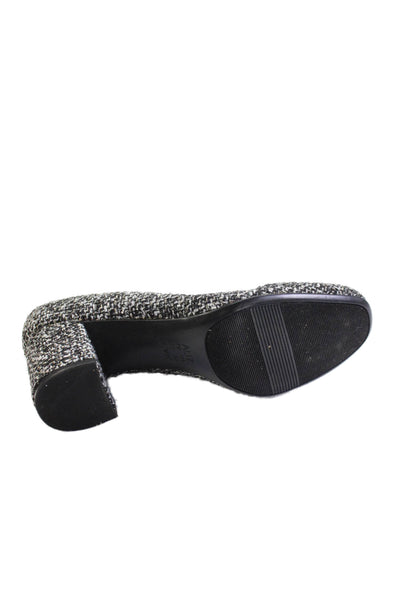 Naturalizer Women's Round Toe Block Heel Tweed Pumps Black Size 7
