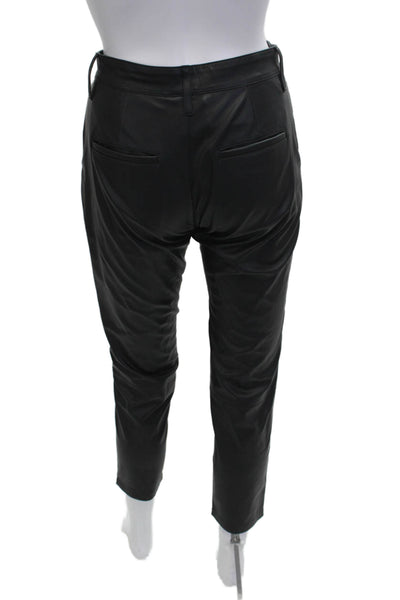 AG Adriano Goldschmied Womens Cropped Ankle Biker Pants Black Button Size 23