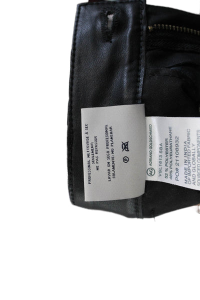 AG Adriano Goldschmied Womens Cropped Ankle Biker Pants Black Button Size 23