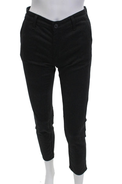 AG Adriano Goldschmied Womens Ankle Cropped Pants Black High Rise Size 22