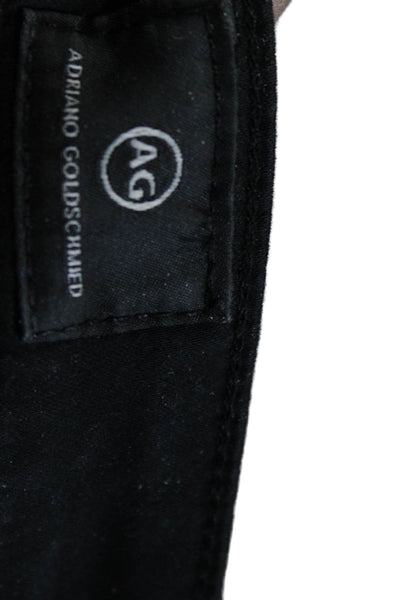 AG Adriano Goldschmied Women Ankle Cropped Biker Pants Black High Rise Size 24