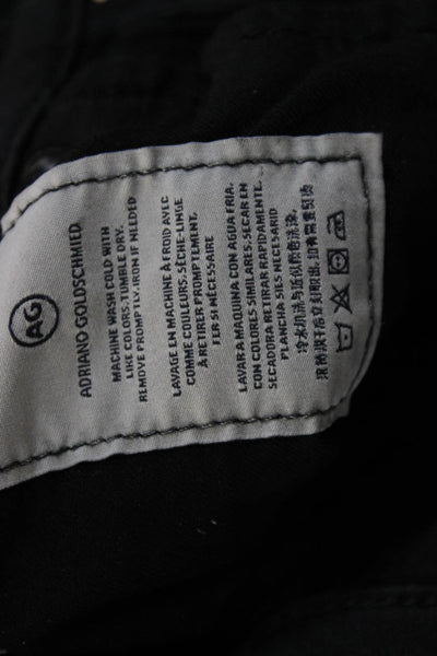 AG Adriano Goldschmied Women Ankle Cropped Biker Pants Black High Rise Size 24