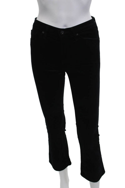 AG Adriano Goldschmied Women Black Cropped Ankle Jeans High Rise Petite Size 24
