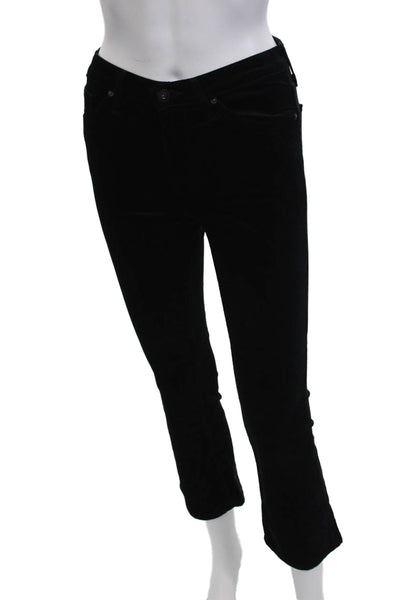 AG Adriano Goldschmied Women Black Cropped Ankle Jeans High Rise Petite Size 24