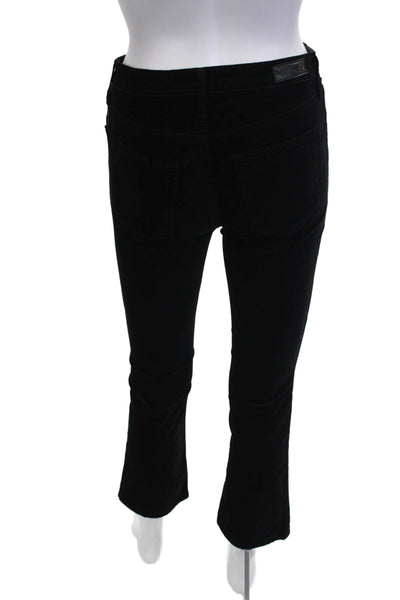 AG Adriano Goldschmied Women Black Cropped Ankle Jeans High Rise Petite Size 24