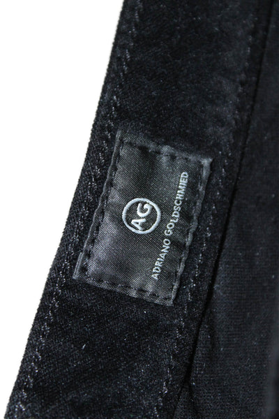 AG Adriano Goldschmied Women Black Cropped Ankle Jeans High Rise Petite Size 24