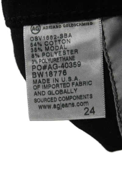 AG Adriano Goldschmied Women Black Cropped Ankle Jeans High Rise Petite Size 24
