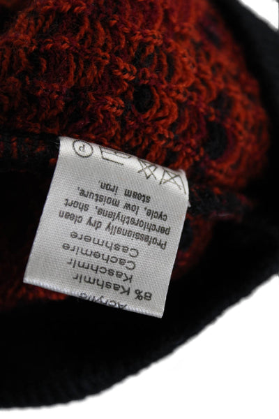 Byblos Womens Black Geometric Crew Neck Pullover Sweater Wool 80s Size 38