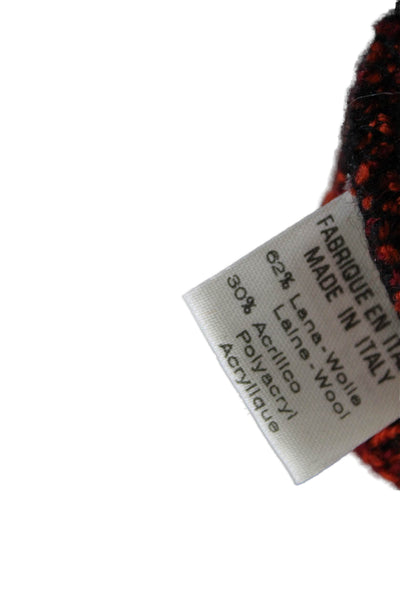 Byblos Womens Black Geometric Crew Neck Pullover Sweater Wool 80s Size 38