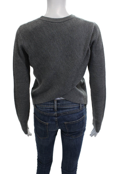 A.L.C. Women Pullover Merino Wool Crew Neck Gray Sweater Long Sleeve Size XS
