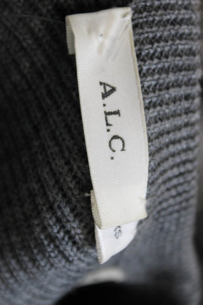 A.L.C. Women Pullover Merino Wool Crew Neck Gray Sweater Long Sleeve Size XS