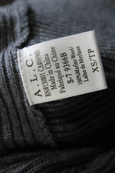A.L.C. Women Pullover Merino Wool Crew Neck Gray Sweater Long Sleeve Size XS