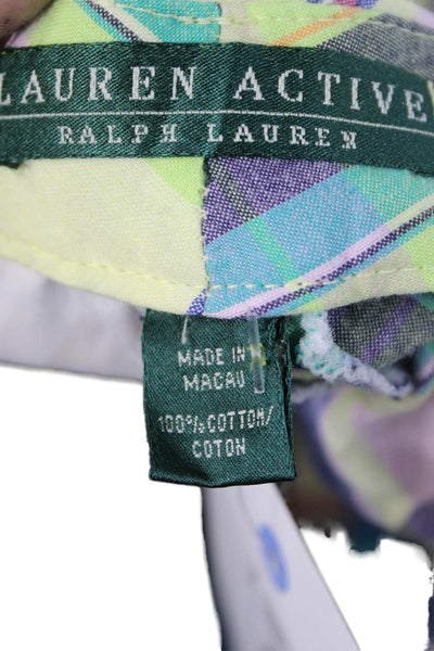 Lauren Ralph Lauren Mens Bermuda Shorts Blue Plaid 100% Cotton Button Size 4