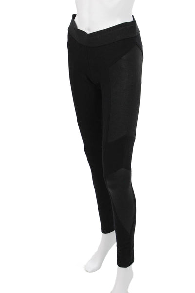 BCBGMAXAZRIA Women Ankle Jeggings Black Polyester 28in Inseam Size 4