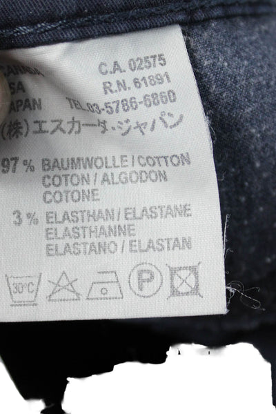 Escada Sport Womens Dark Blue Chino Pants Cotton Elastane Button 31in Size 36