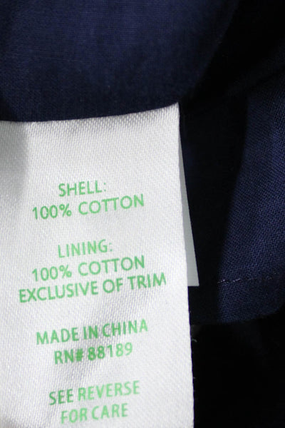 Lilly Pulitzer Womens Sheath Dress Dark Blue V-Neck Sleeveless Cotton Size 2