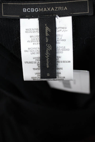 BCBGMAXAZRIA Womens Bodycon Maxi Dress Black Long Sleeve Round Neck Size S