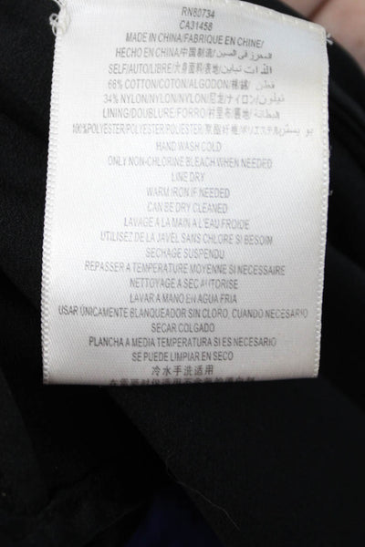 BCBGMAXAZRIA Women Fit & Flare Floral Blue Crew Neck Short Sleeve Dress Size 2