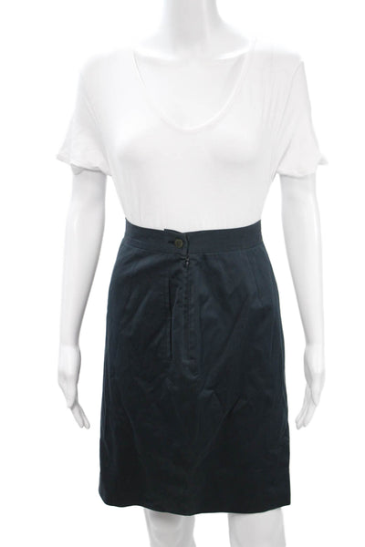 Giorgio Armani Womens A-Line Skirt Dark Blue Cotton Short Size 40