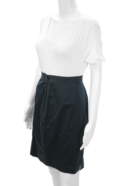 Giorgio Armani Womens A-Line Skirt Dark Blue Cotton Short Size 40