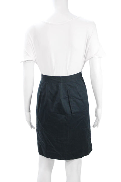 Giorgio Armani Womens A-Line Skirt Dark Blue Cotton Short Size 40