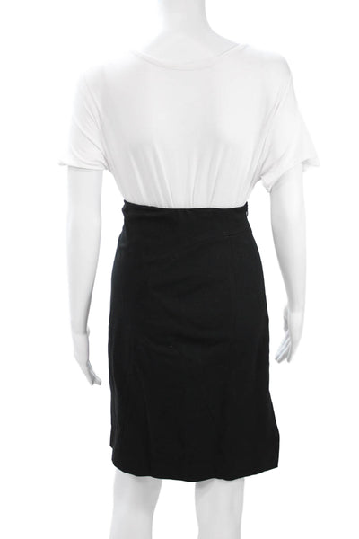 Theory Womens Straight Pencil Wool Mini Skirt Black Size 0X