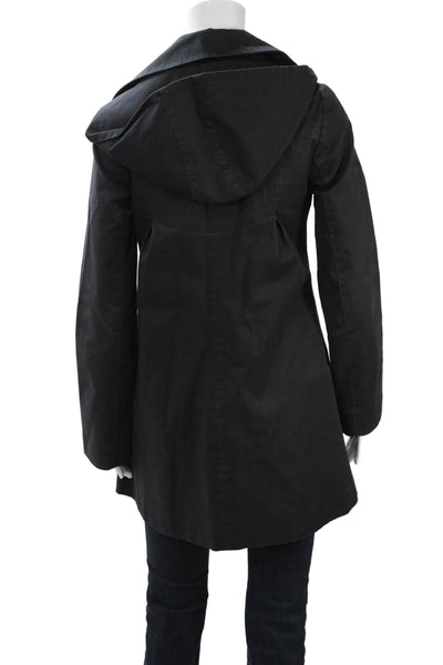 Mackage Women Trench Coat Black Collared Long Sleeve Size XS