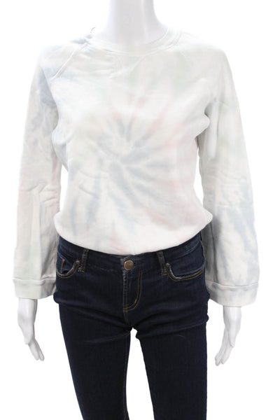 NSF Womens Pullover Sweatshirt White 100% Cotton Crew Neck Long Sleeve Size S
