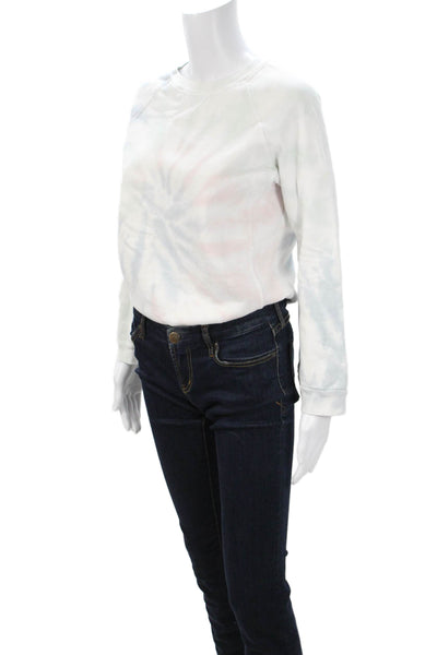 NSF Womens Pullover Sweatshirt White 100% Cotton Crew Neck Long Sleeve Size S