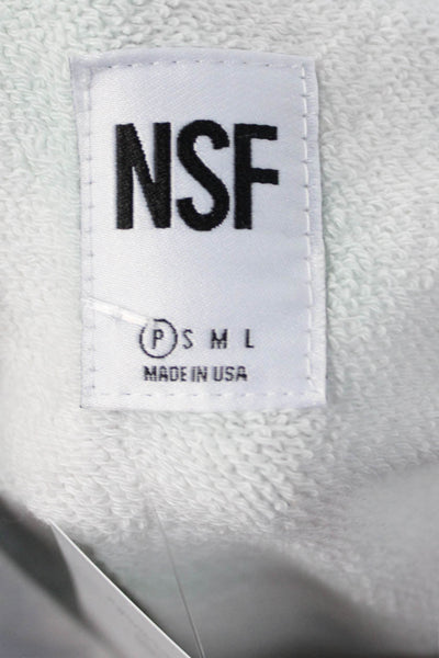 NSF Womens Pullover Sweatshirt White 100% Cotton Crew Neck Long Sleeve Size S
