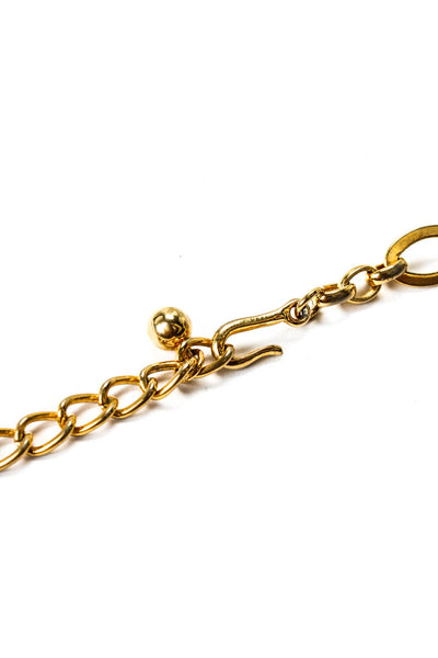 Kenneth Lane Womens Vintage Gold Tone Purple Enamel + Crystal Lily Pendant Neckl