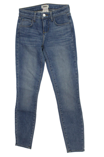 L'Agence Womens Blue Skinny Ankle High Rise Jeans Petite Size 23