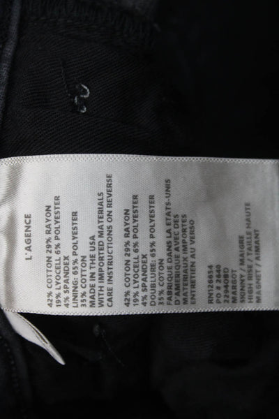 L'Agence Womens Skinny Black High Rise Jeans Size 23