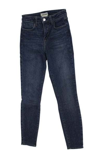 L'Agence Women Skinny Dark Blue High Rise Jeans Petite Size 23